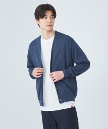 green label relaxing(グリーンレーベルリラクシング)/ペーパー コットン麻 Vネック カーディガン －ウォッシャブル－/NAVY