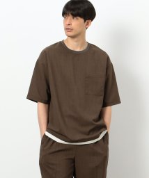 COMME CA ISM MENS(コムサイズム（メンズ）)/ファンクショナル リネンライク 布帛Ｔシャツ/モカ