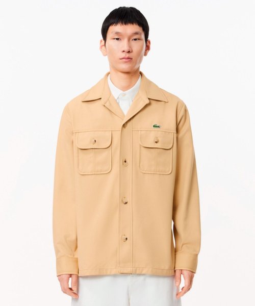 LACOSTE Mens(ラコステ　メンズ)/レーヨンブレンドヘビーウェイトミリタリーシャツ/ベージュ