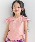 BeBe/シフォンフラワー袖ラインストーンTシャツ(90~150cm)/506097947