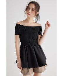 rienda(リエンダ)/ビスチェディテールコンビKnit TOP/BLK