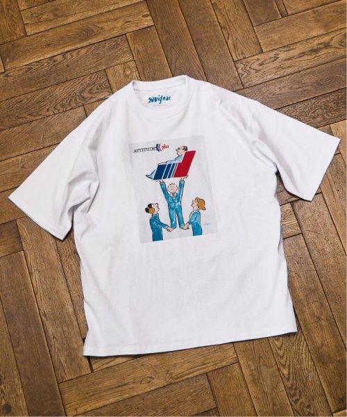 EDIFICE(エディフィス)/SAVIGNAC (サビニャック) 別注 French Company プリント Tシャツ/ホワイトA