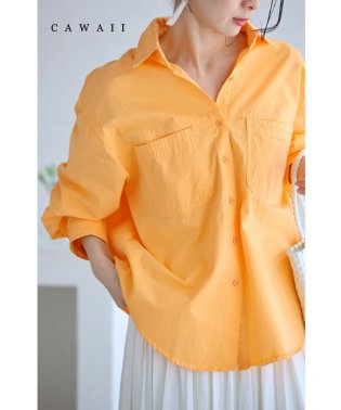 CAWAII/ジューシーなオレンジシャーベットカラーシャツトップス/506098323