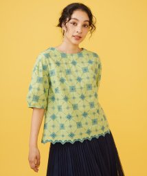 Jocomomola/Petalo 総刺繍五分袖ブラウス/506098408