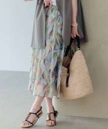 NIJYUSANKU（SMALL SIZE）(23区（小さいサイズ）)/【洗える】Ratti ペインティングプリント スカート/[WEB限定]セージ系