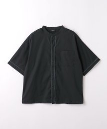 green label relaxing （Kids）(グリーンレーベルリラクシング（キッズ）)/TJ パイピング バンドカラーシャツ 140cm－160cm/BLACK
