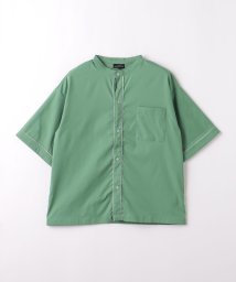 green label relaxing （Kids）(グリーンレーベルリラクシング（キッズ）)/TJ パイピング バンドカラーシャツ 140cm－160cm/OLIVE