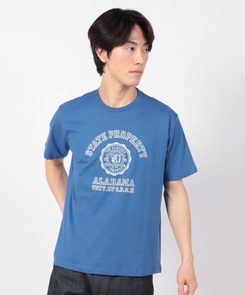 STYLEBLOCK(スタイルブロック)/半袖プリントTシャツ(ALABAMA)/ブルー