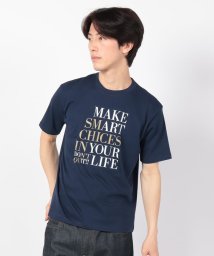 STYLEBLOCK(スタイルブロック)/半袖プリントTシャツ(MAKE)/ネイビー