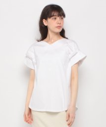 PREFERIR(プレフェリール)/VネックデザインフレンチTシャツ/ホワイト