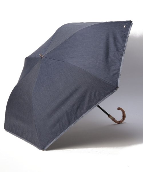 BLAO(ブラオ)/Blao（ブラオ） デニム切りっぱなし風晴雨兼用傘（折り畳み・トップフラット傘）/ネイビー 