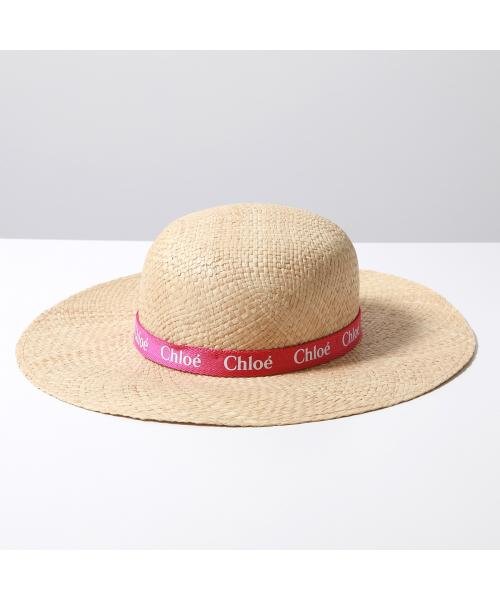 Chloe クロエ 麦わら帽子 ロゴ入り ウッディハット 夏 くっつける