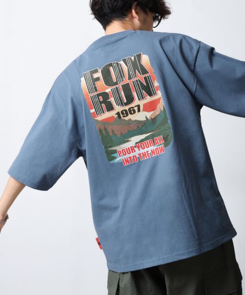 ZIP FIVE(ジップファイブ)/FOX RUN ヴィンテージロゴTシャツ/ブルー