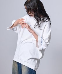 JUNRed(ジュンレッド)/2ポイントショートスリーブワイドTシャツ/ホワイト系（13）