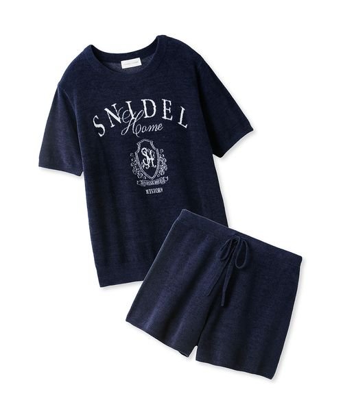 SNIDEL HOME(SNIDEL HOME)/エンブレムロゴニットセットアップ/NVY