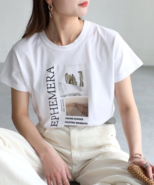 Riberry(リベリー)/EPHEMERAフォトコンパクトTシャツ/オフホワイト