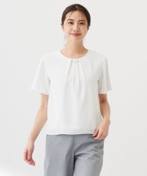 J.PRESS LADIES（LARGE SIZE）(J．プレス　レディス（大きいサイズ）)/シアーストライプ カットソー/ホワイト系