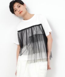 OPAQUE.CLIP/チュールドッキングTシャツ【洗濯機洗い可】/506099509