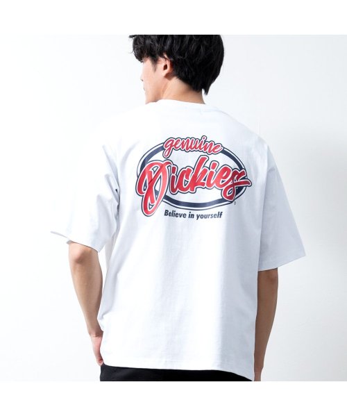  GENELESS(GENELESS)/半袖tシャツ メンズ GENUINE ゆったり バックプリント 春 tシャツ 刺繍 ビッグシルエット グリーン プリント Tシャツ トップス 夏 おしゃれ/ホワイト