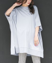 mili an deni(ミリアンデニ)/マント型チュニックTシャツ/サックス