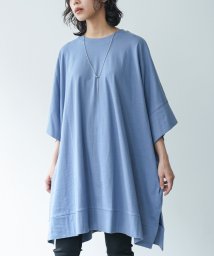 mili an deni(ミリアンデニ)/マント型チュニックTシャツ/ブルー