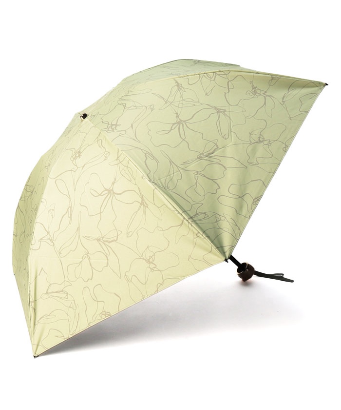 ビューランスBeaurance 晴雨兼用折りたたみ傘新品ピンクベージュ花柄