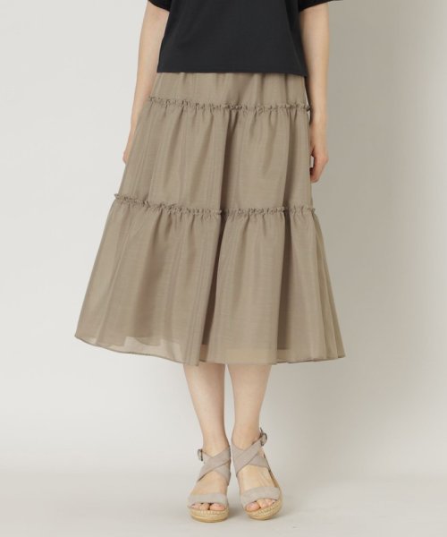 ブライトスパンボイル ティアードスカート 