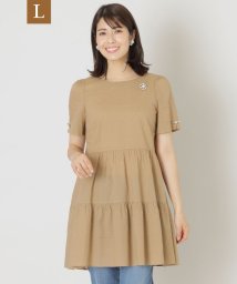 TO BE CHIC(L SIZE)(トゥービーシック Lサイズ)/【L】ウエーブローン チュニックブラウス/ベージュ