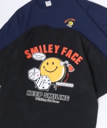 LAZAR/【Lazar】SMILEY FACE/スマイリーフェイス オーバーサイズ バックプリント ロゴ ワンポイント刺繍 半袖Tシャツ/スマイルT/吸水速乾 UVカット/506078919