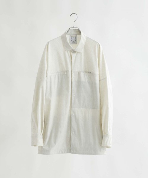 alk phenix(alk phenix)/alk phenix(アルクフェニックス) Square Pocket Shirts KAR ロングスリーブシャツ ワイドシルエット メンズシャツ / karu/オフホワイト