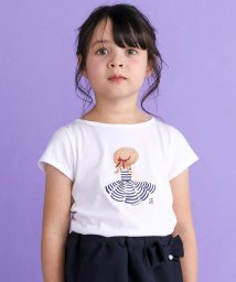 Tartine et Chocolat(タルティーヌ・エ・ショコラ)/【日本製】ピクニックガールプリント半袖Tシャツ(80~140cm)/ホワイト