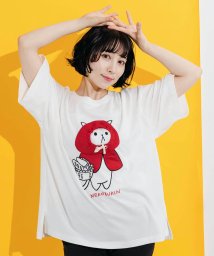 Scolar Parity(スカラー パリティ)/ネコ頭巾ちゃんアップリケ刺繍Tシャツ/オフホワイト