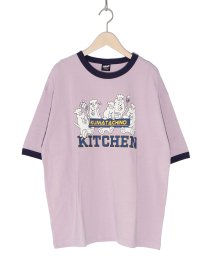 Scolar Parity(スカラー パリティ)/クマたちのキッチンプリント リンガーネックTシャツ/パープル