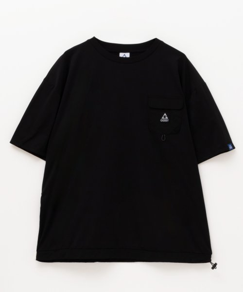 MAC HOUSE(men)(マックハウス（メンズ）)/GERRY ジェリー 天竺ナイロンポケットTシャツ GE23SU11R/ブラック