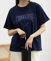 MAC HOUSE(women)(マックハウス（レディース）)/CONVERSE コンバース ポンチ素材 スタープリントTシャツ 4282－9802－1/ネイビー