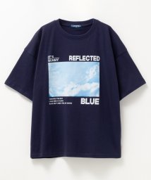 MAC HOUSE(kid's)(マックハウス（キッズ）)/T－GRAPHICS ティーグラフィックス フォトプリントビッグTシャツ MAB24114/ネイビー