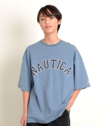 GLAZOS(グラソス)/【NAUTICA】フロントロゴアップリケ刺繍半袖Tシャツ/ライトブルー