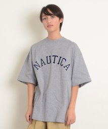 GLAZOS(グラソス)/【NAUTICA】フロントロゴアップリケ刺繍半袖Tシャツ/トップグレー