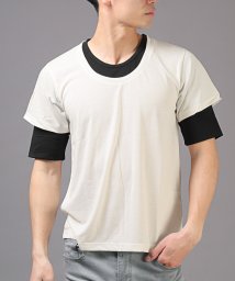 LUXSTYLE/天竺フェイクレイヤード5分袖Tシャツ/Tシャツ メンズ 半袖 5分袖 フェイクレイヤード メンズTシャツ トップス カットソー/506099916