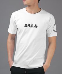 LUXSTYLE(ラグスタイル)/Hollywood rich.&(ハリウッドリッチ)サークルラバープリント半袖Tシャツ/Tシャツ 半袖 トップス メンズ レディース 夏 サマー クルーネック/ホワイト