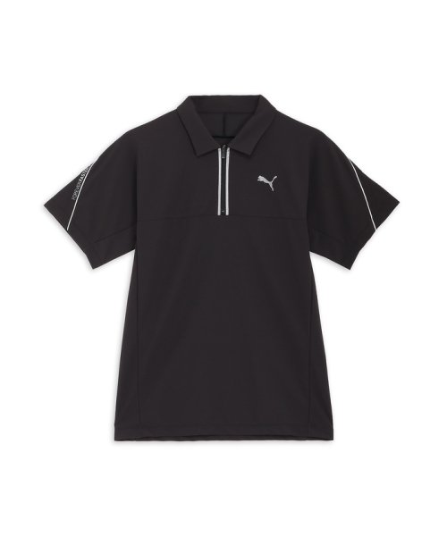 PUMA(PUMA)/メンズ ゴルフ PF ストレッチ CB テックカット 1/4ジップ 半袖ポロシャツ/PUMABLACK