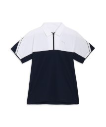 PUMA(プーマ)/メンズ ゴルフ PF ストレッチ CB テックカット 1/4ジップ 半袖ポロシャツ/DEEPNAVY