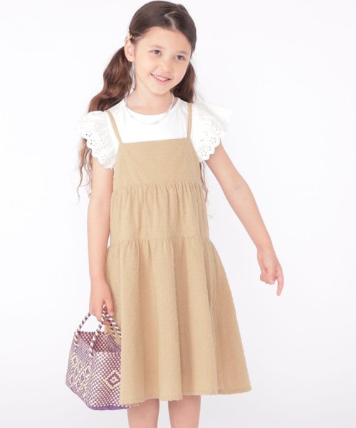 SHIPS KIDS(シップスキッズ)/SHIPS KIDS:100～130cm / ジャカード キャミ ワンピース/ベージュ