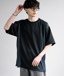 Rocky Monroe/Tシャツ 半袖 切替 異素材 メンズ レディース カットソー オーバーサイズ ビッグシルエット クルーネック カジュアル シンプル ストレッチ リラックス ゆっ/506100265