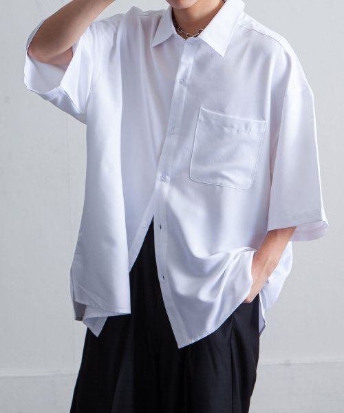Nilway(ニルウェイ)/オーバーサイズデザインレギュラーカラーシャツ/ホワイト