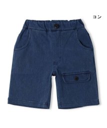 moujonjon/【子供服】 moujonjon (ムージョンジョン) フラップ付きデニムニット5分丈ハーフパンツ 80cm～140cm M33117/506100366