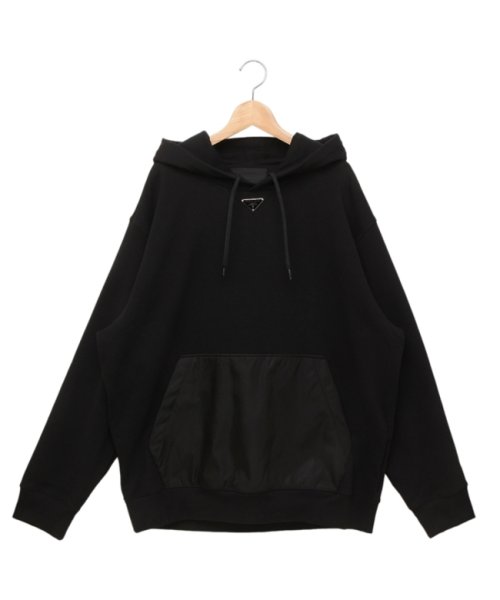 プラダ パーカー フーディー リナイロン トライアングルロゴ ブラック メンズ PRADA UJL45B 11CC F0002 OOO パーカー PRADA プラダ フーディー リナイロン トライアングルロゴ ブラック メンズ UJL45B 11CC F0002