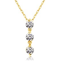 JEWELRY SELECTION/[ララクリスティー] LARA Christie ネックレス ダイヤモンド スリーストーン 0.1ct イエローゴールド K18YG lp51－0004－yg/506101159