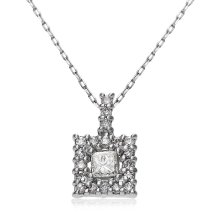 JEWELRY SELECTION/[ララクリスティー] LARA Christie ダイヤモンドネックレス Pt900 プラチナスクエアダイヤ 計0.15ct lpi51－0011－pt/506101246