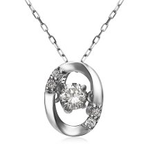 JEWELRY SELECTION/[ララクリスティー] LARA Christie ダイヤモンドネックレス Pt900 プラチナ ダンシング オーバルダイヤ 計0.1ct lpi51－0025－/506101254